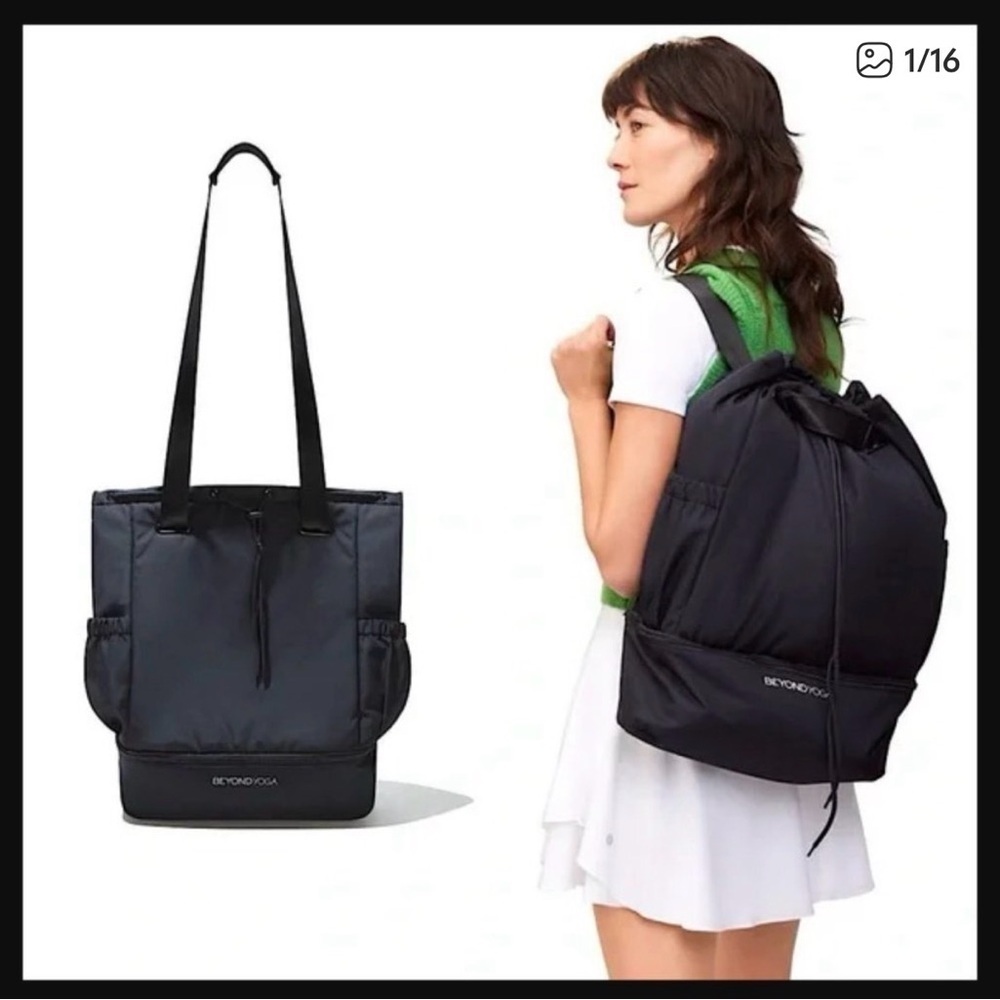 Beyond Yoga Convertible Gym Bag Backpack Black Studio Yoga